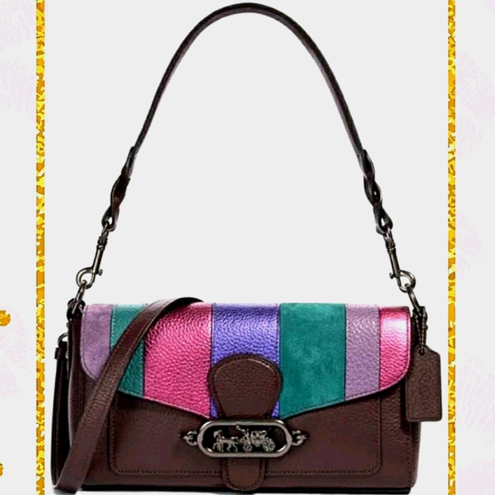 Coach Jade Shoulder Bag With
multi Piecing leather